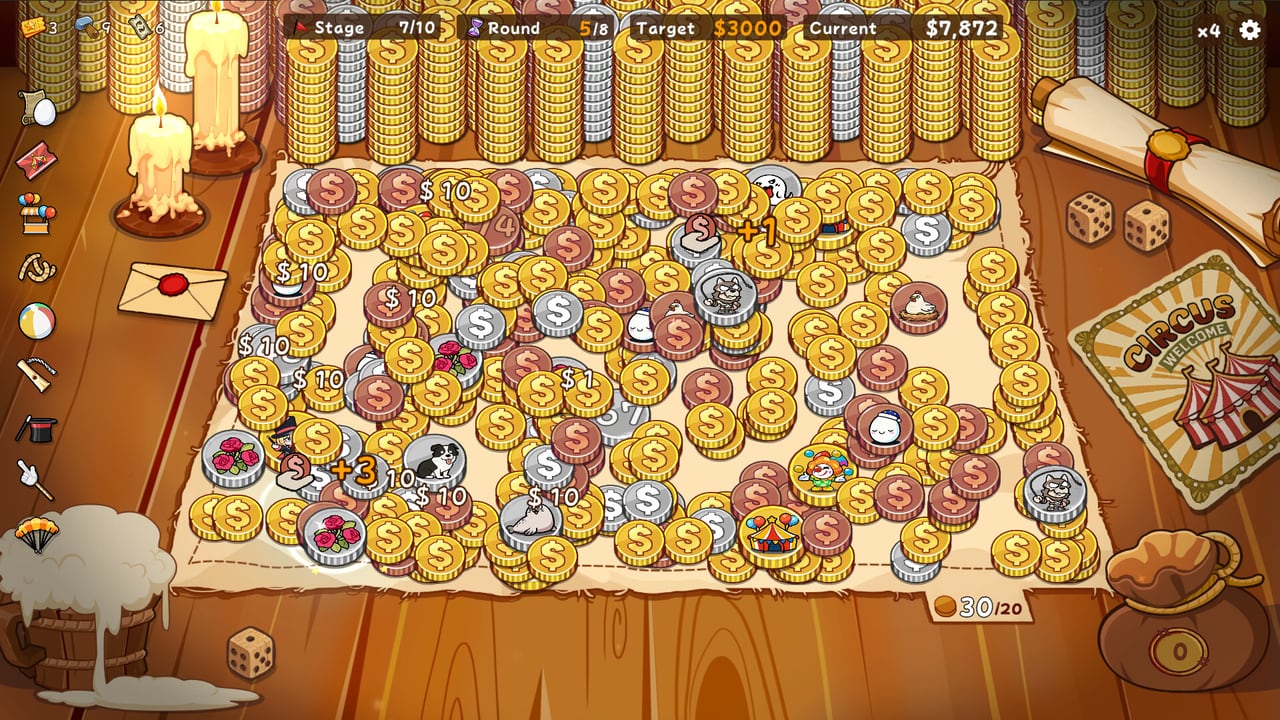 Coin Tavern board and coin flips